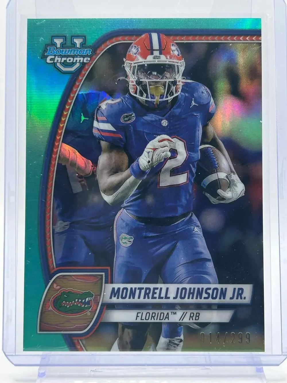 2024 Bowman Chrome U Montrell Johnson Jr. Aqua Refractor 14/299 Florida Panthers